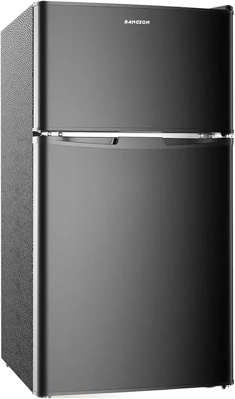 QWMini Fridge with Freezer,2 Door Small Refrigerator Freezer,for Bedroom,3.2 CU.FT,For Home,Office,Dorm,Garage