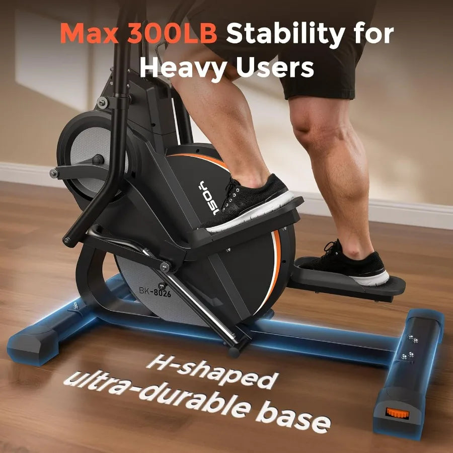 3-in-1 Home Elliptical Machine with 45 Incline 15.5 in Stride 16-Level Resistance Quiet Magnetic System in Black