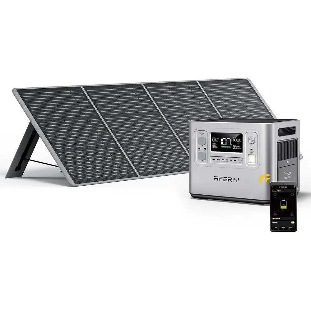 P210 2400W Portable Power Station with 200W r Panel, 2048Wh LiePO4 Battery Backup with AC & r Charging, Quiet Generator or Home