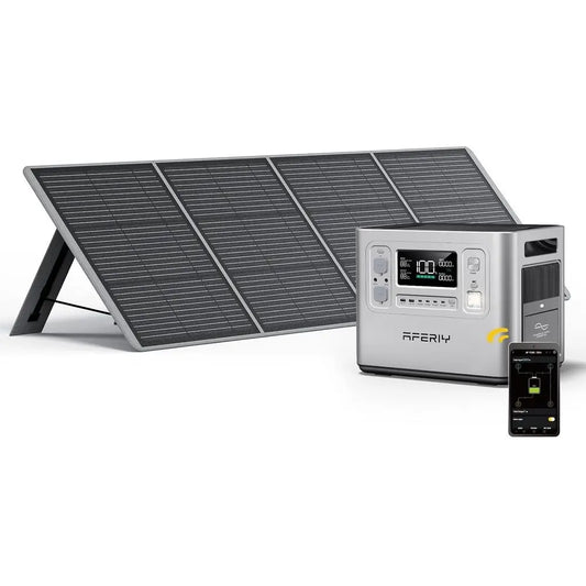 P210 2400W Portable Power Station with 200W r Panel, 2048Wh LiePO4 Battery Backup with AC & r Charging, Quiet Generator or Home