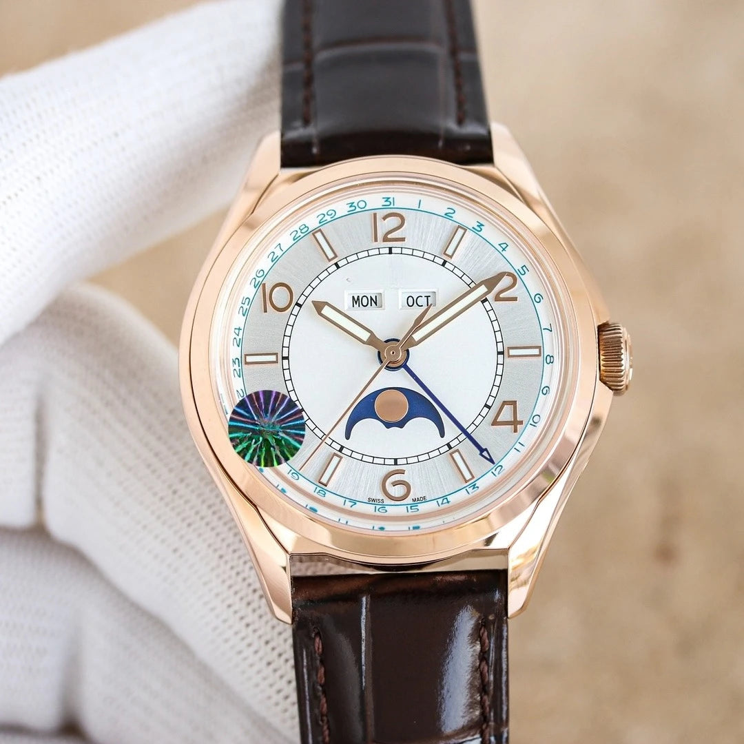 VC Top Brand Reissue Watch with Versatile Case and Moon Phase Design for Men