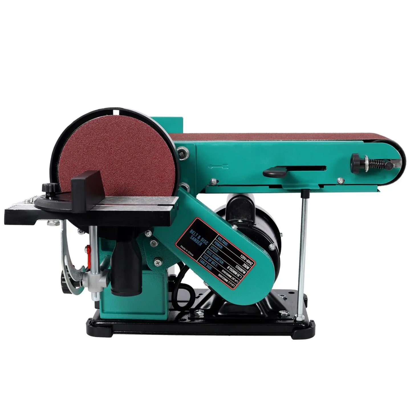 High Power Belt Sander and Disc Polisher Combo Grinder Sanders with Dust Cover for Workshop Woodworking