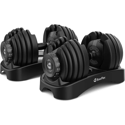 BowFlex Results Series SelectTech Dumbbells Adjustable Home Gym Dumbbells with Quick-Adjust Mechanism for Strength Training in