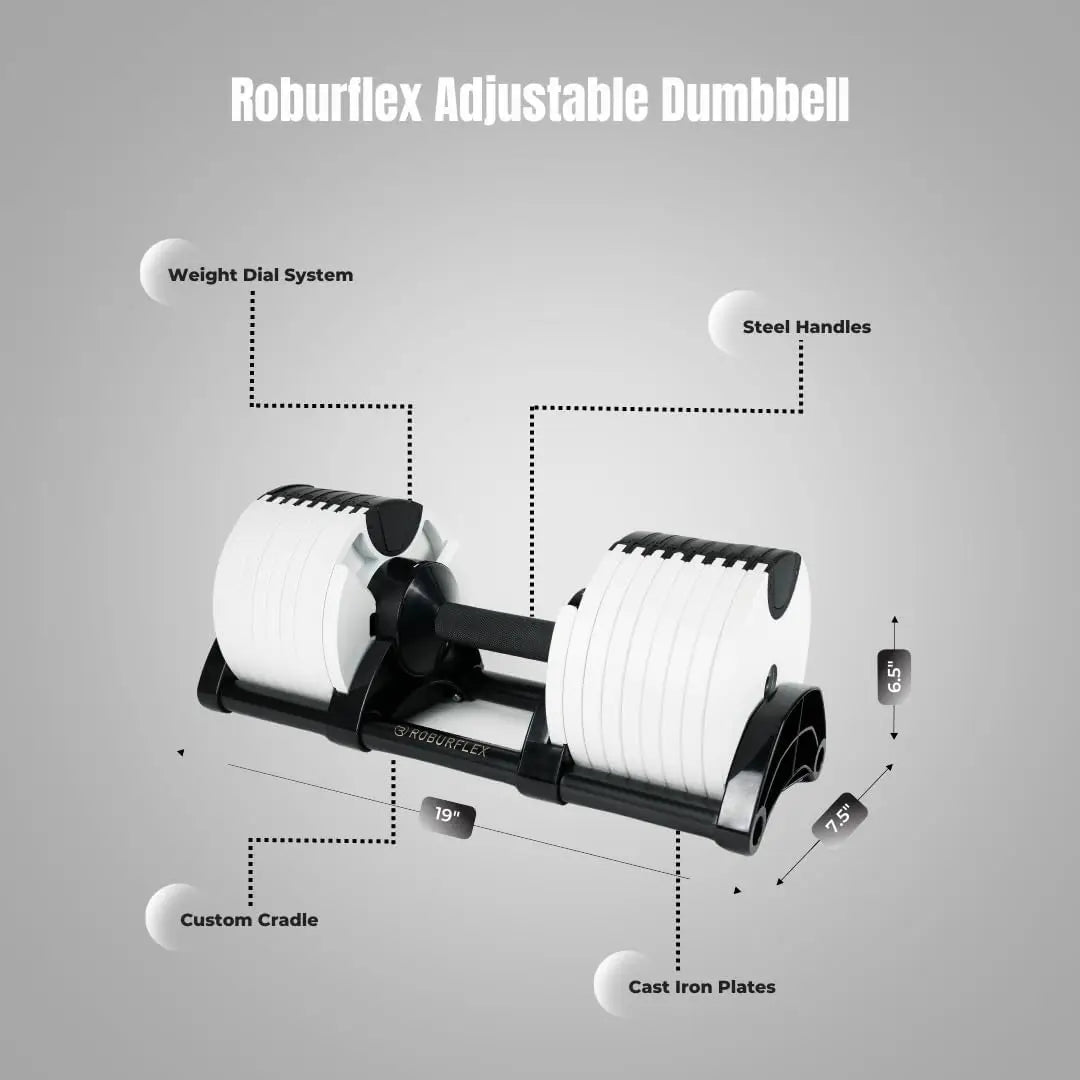 Adjustable Dumbbell 5-40lb Single, Quick Weight Change for Home Fitness
