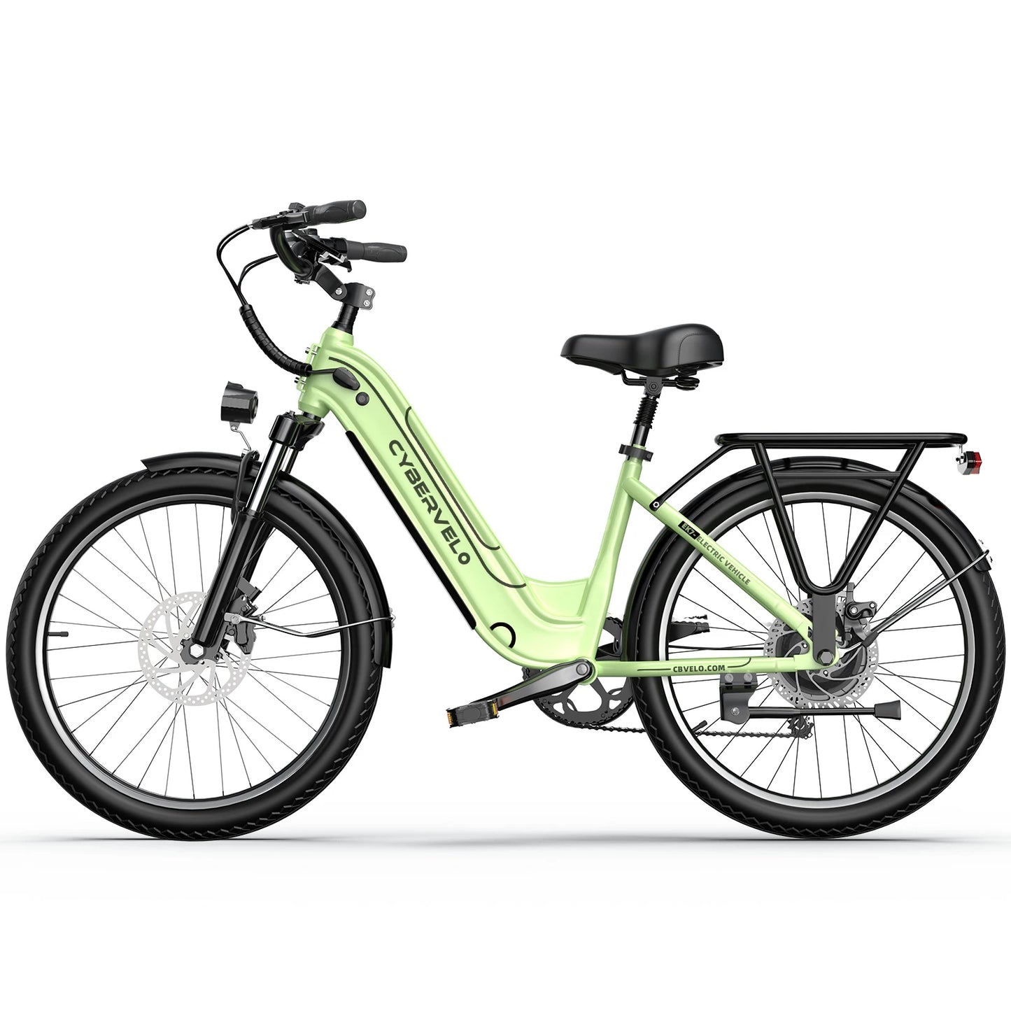 26” 1000W Peak Step-Thru E-Bike, 48V 25AH Removable Built-in Battery, 7-Speed Shift Electric bike City Commuter Adult EK7&EK10