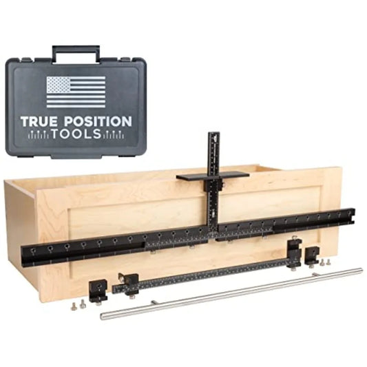 MAX Cabinet Hardware Jig - Install Long Pulls and Shelf Pin Holes - Made In USA - Hand Calibrated by True Position Tools
