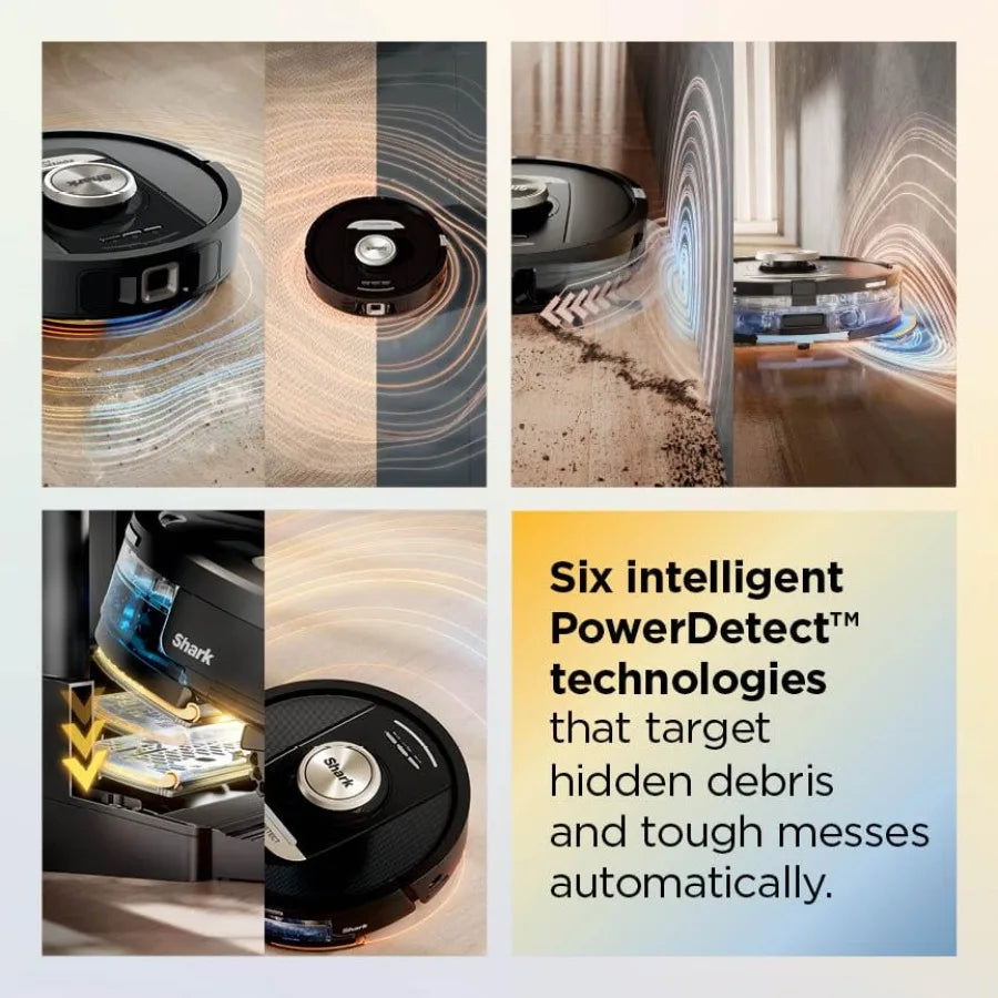 Robot Vacuum and Mop Combo PowerDetect ThermaCharged NeverTouch Pro Self-Emptying Self-Refill with Heated Mop Cleaning 60-Day C