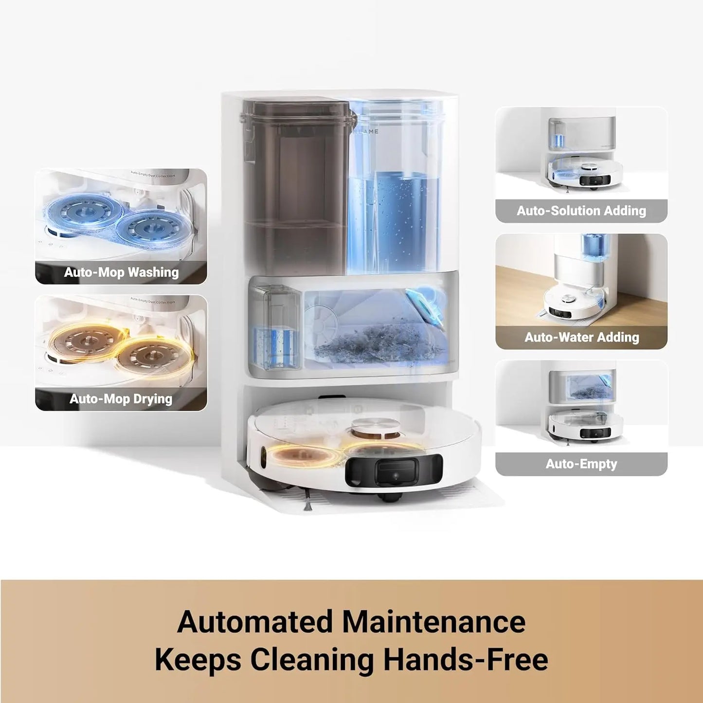 Ultra Robot Vacuum and Mop with 10,000Pa Suction, All-in-One Base, Auto-Empty for 75 Days, Smart Navigation