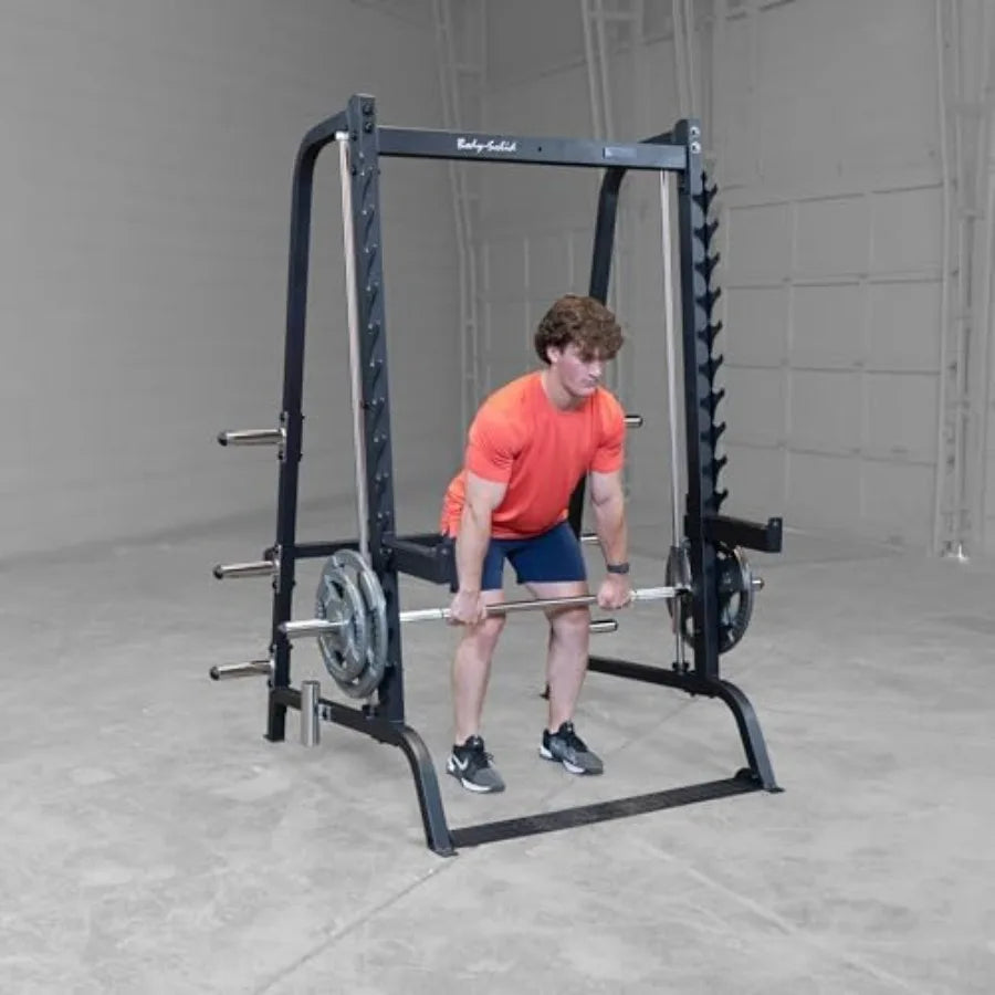7 Angle Smith Machine Home Gym Strength Training Equipment with Adjustable Safeties Squat Rack Cage Half Rack Weight Cage Power