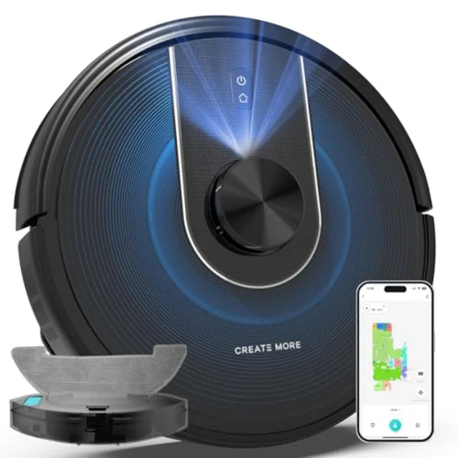 Smart Robot Vacuum and Mop 6000Pa Strong Suction with LiDAR Navigation for Hard Floors Carpet Pet Hair WiFi Alexa Compatible