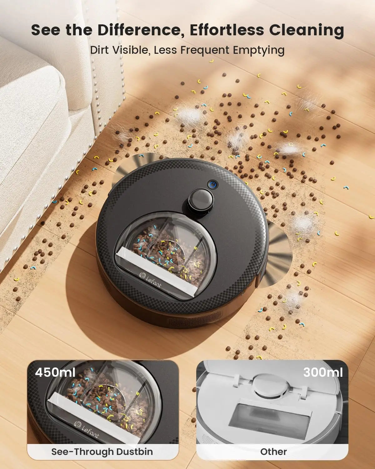 Smart LiDAR Robot Vacuum & Mop, 450ml Dustbin, 190° Obstacle Avoidance, Multi-Floor Mapping, WiFi/Alexa Control