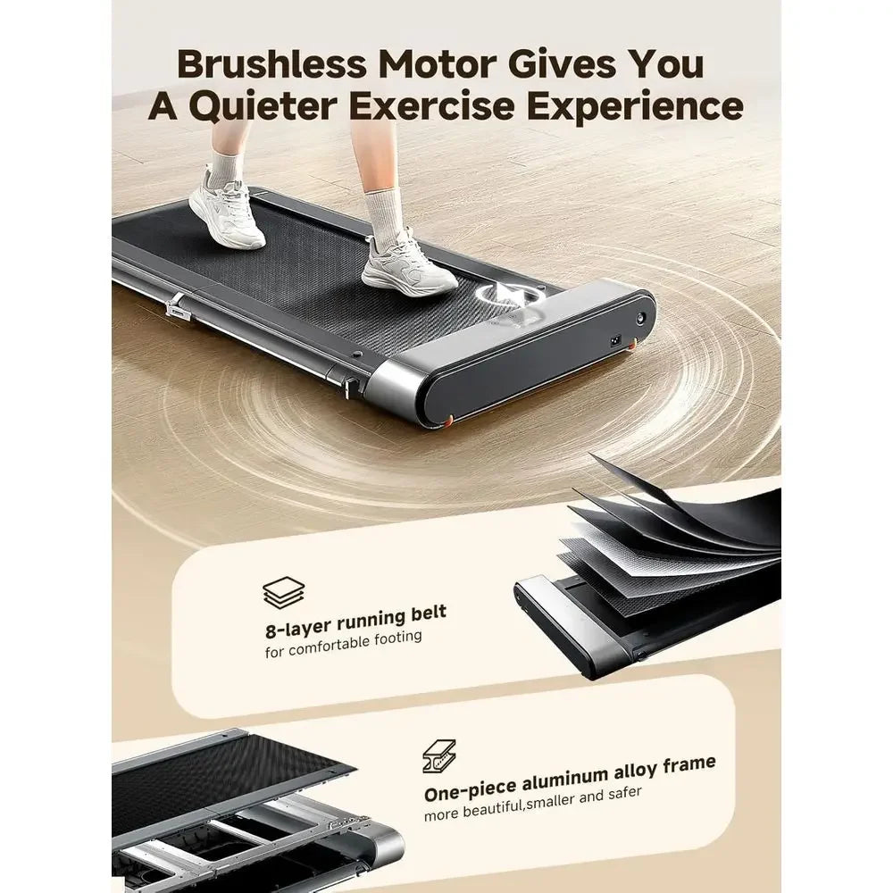 Compact 2-in-1 Under Desk Treadmill: Foldable Walking Pad for Home and Office with App Control & LED Display