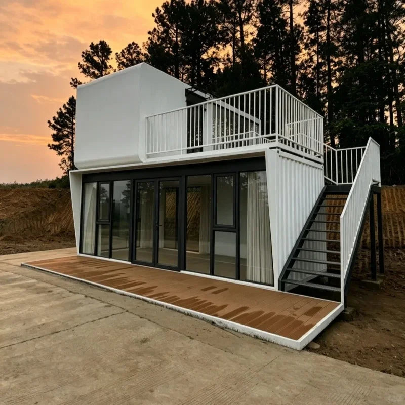 Wholesale 40ft Prefabricated Steel Frame Container House Sandwich Panel Residential Unit Easy Install for Office Building