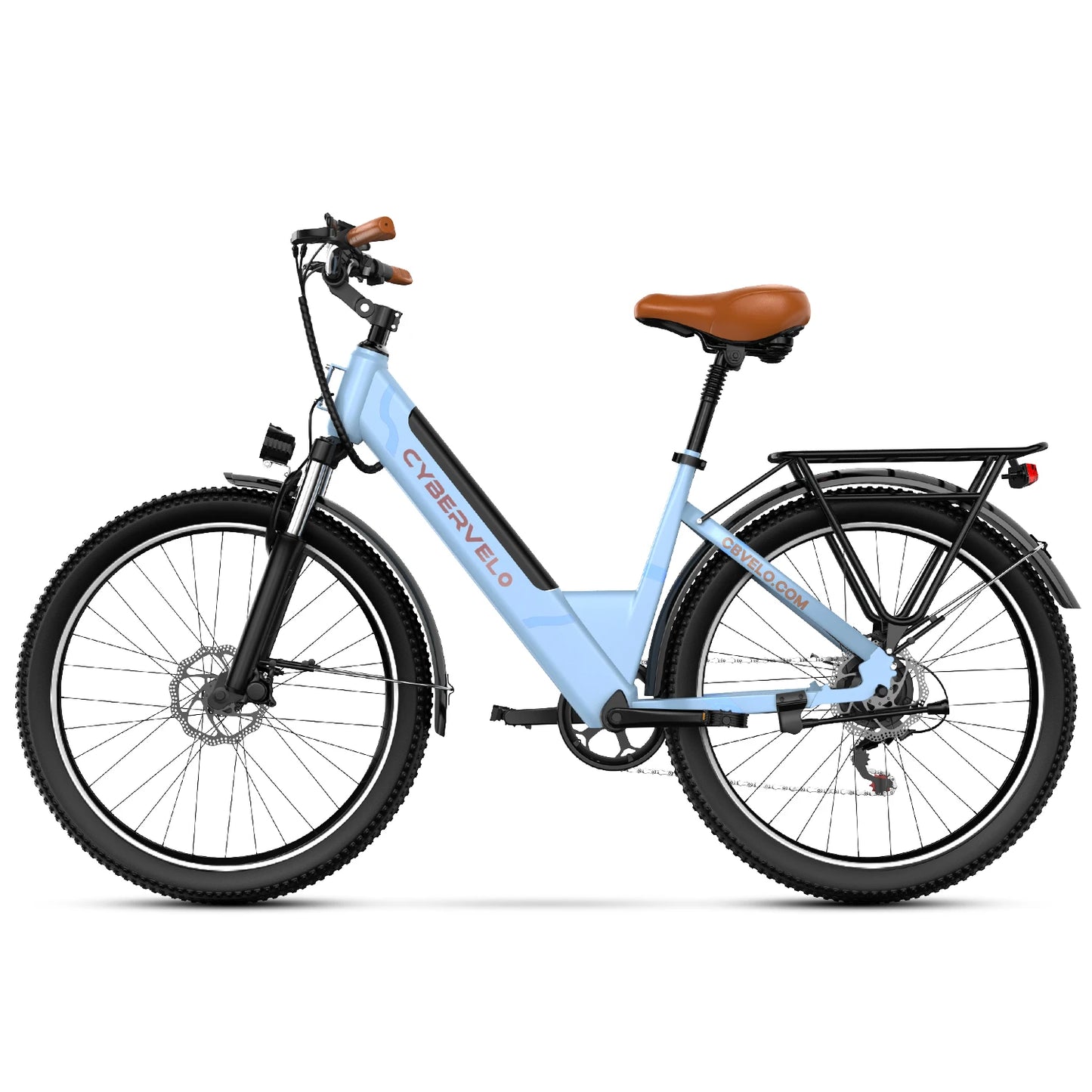 26" Step-Thru Electric bicycle for Adult,1000W Peak Motor, Built-in Removable Lithium Battery E-bike, 7-Speed City Commuter EK2