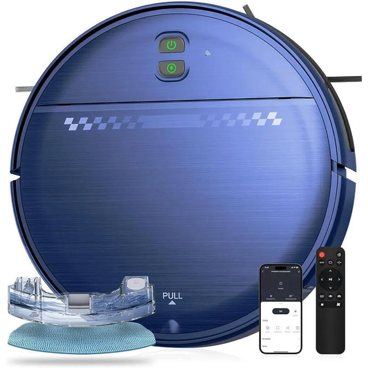 Ultra-Slim 2-in-1 Robot Vacuum and Mop, 3D Obstacle Avoidance, Ideal for Hard Floors and Carpets, Wi-Fi/Voice Control, Pet Hair