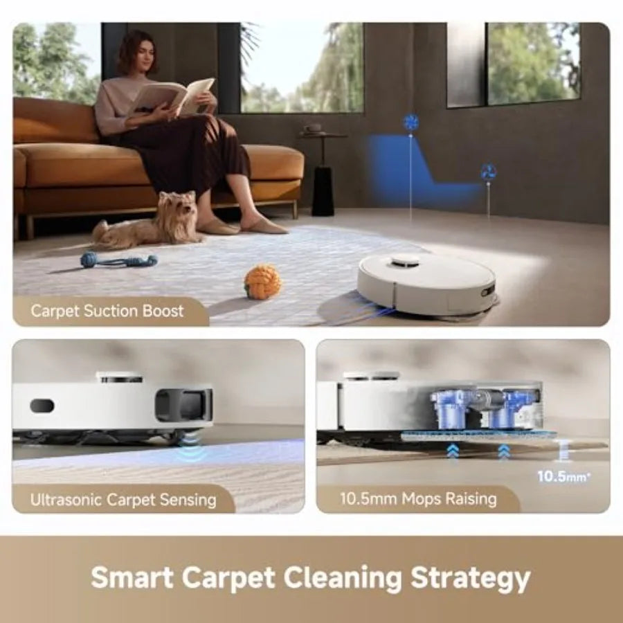 L40s Ultra CE Robot Vacuum and Mop Combo with Self-Emptying Dock 13 000Pa Suction Mop Self-Cleaning and Auto-Raising Ultrasonic