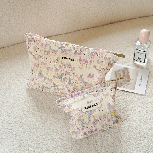 Purple Bunny Women's Cosmetic Bag Large Capacity Cosmetic Skin Care Product Storage Bag Travel Amenity Bag Portable Handy Bag