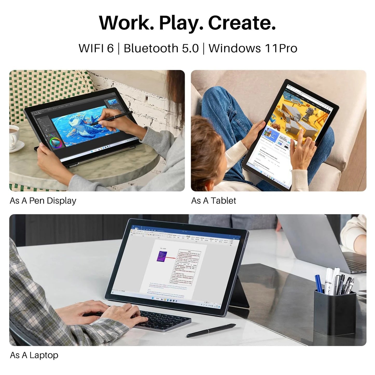 Kamvas Studio 16 Huion Tablet 15.8 Inch Pen Computer 2.5K Finger Touch Screen Windows 11 Profession Drawing Tablet  512G SSD
