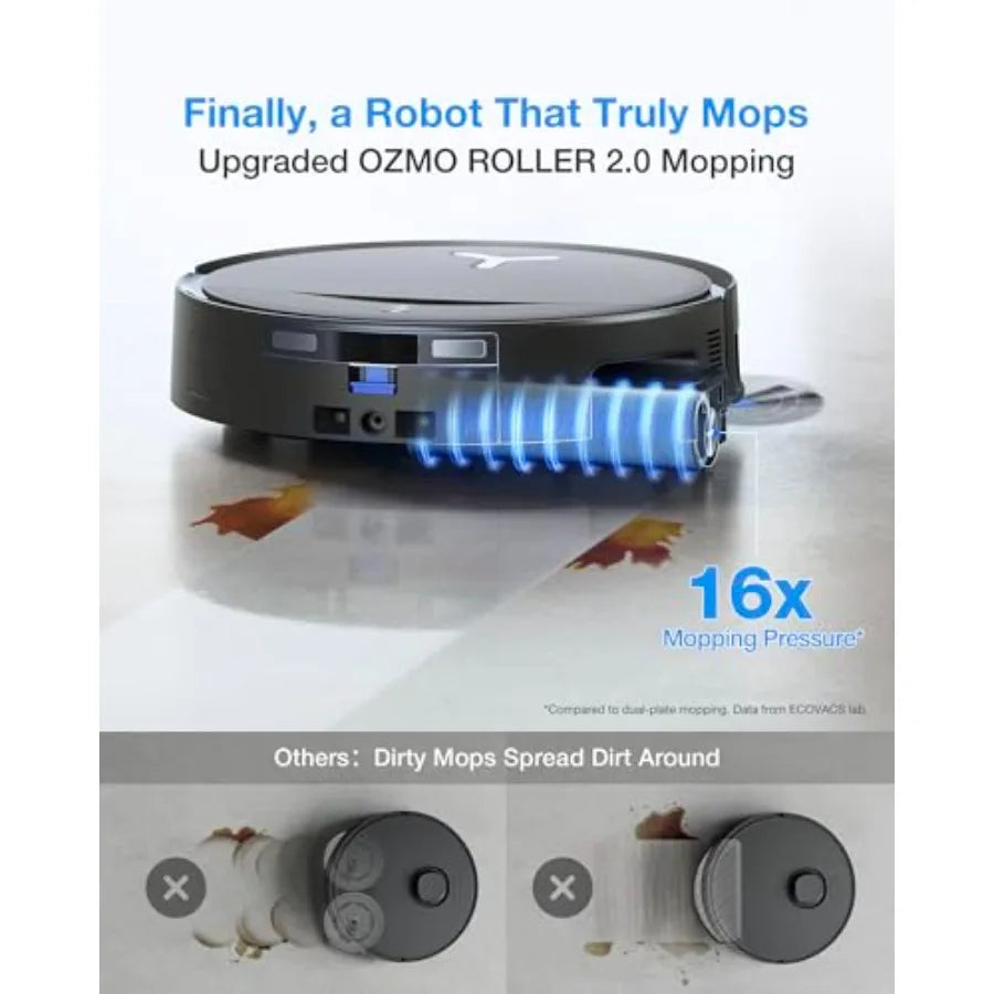 DEEBOT T80S Omni Robot Vacuum and Mop 24 800Pa Suction Instant Self-Cleaning OZMO Roller Mop Auto-Lift Mop for Carpet and Spill
