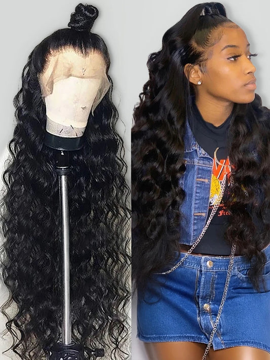 42 40 Inches Curly Wigs 100% Human Hair 13x6 Hd Lace Frontal Wig Brazilian Loose Deep Wave 4x4 Lace Closure Wigs Pre Plucked