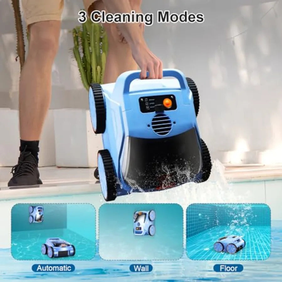 2025 New Robotic Pool Vacuum for Inground Pools Smart Navigation Pool Robot with Floor/Wall/Waterline Cleaning 180 Mins Runtime