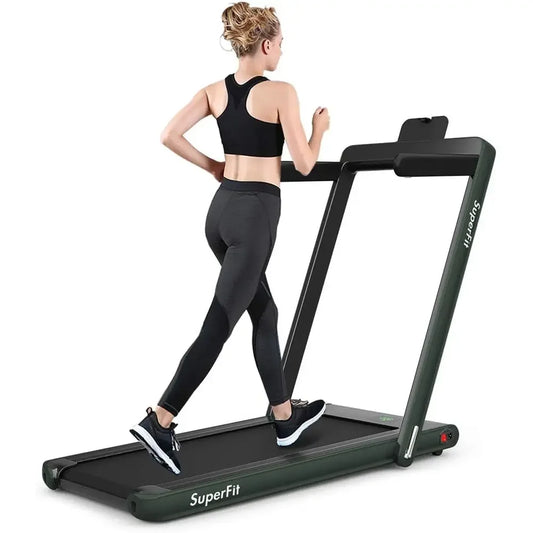 2-in-1 Portable Treadmill and Walking Pad for Home and Office Use: Walk, Jog, Run, and Exercise Under Desk
