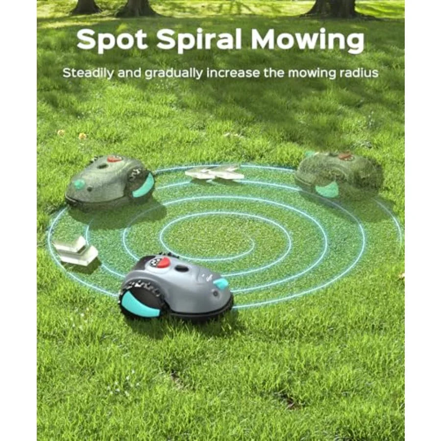 V100 Robot Lawn Mower with HD Vision Navigation Smart Obstacle Detection Collision Sensors Adjustable Cutting Height Low-Noise