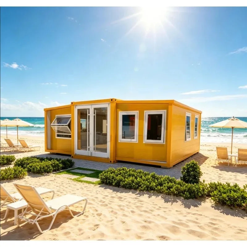 20ft Factory Direct Prefab Container House 2 Bedrooms Expandable Folding Home with Living Room Ready to Live for Family