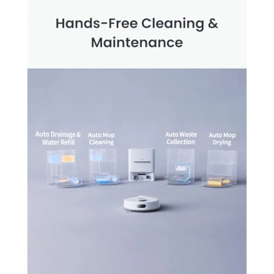 S20 Robot Vacuum and Mop with Matter 10000Pa Suction Roller Mop AI Navigation Auto Mop Wash Dry Self-Emptying Works with Apple