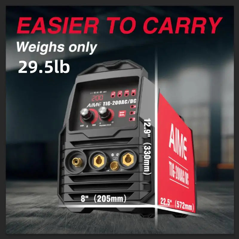200A AC DC TIG Welder, 6 in 1 Multi-Process Aluminum & Stick Welding Machine, 110V/220V Dual Voltage, IGBT Inverter with LCD