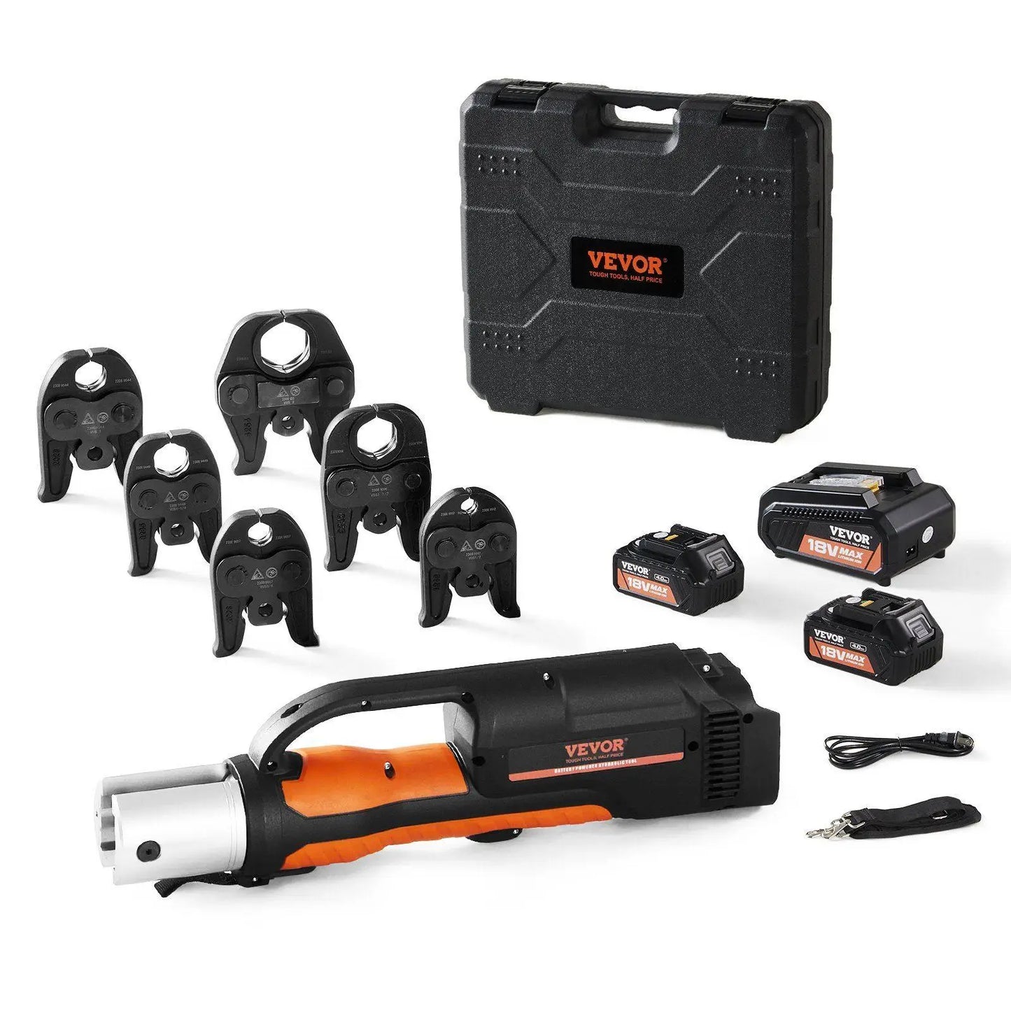 18V 4.0AH Pro Press Tool for 1/2"-2" Copper Tubing, 32KN Hydraulic Force with Fast Charger & Case