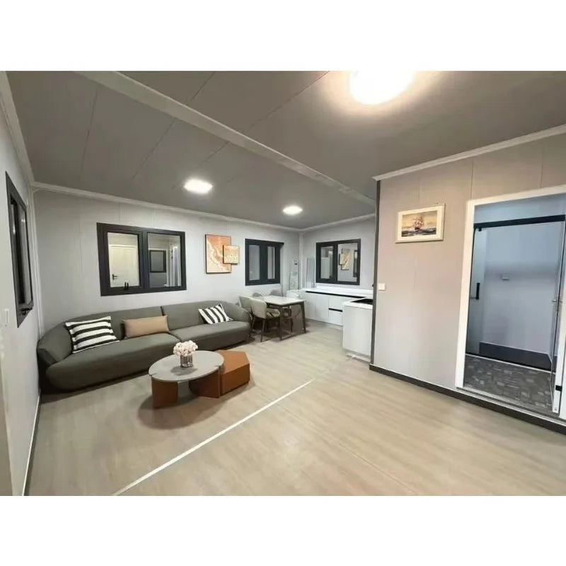 Luxury Prefab Villa 2-4 Bedroom Expandable Container House Full Bath Quick Installation Sandwich Panel for Glamping Residential