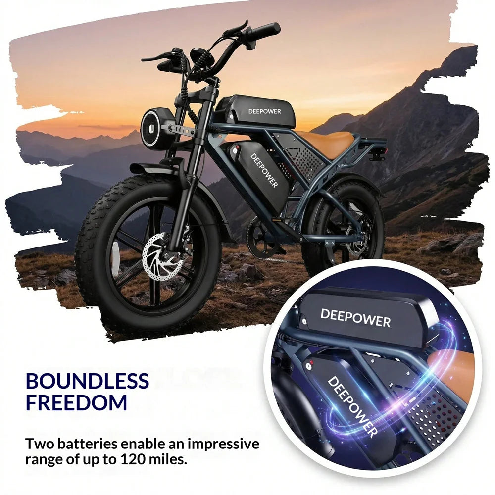 Adult Electric Bicycle, 48V 60AH Battery, 2000W Motor, 20-inch Tires, Suitable for Riding In Various Scenarios.