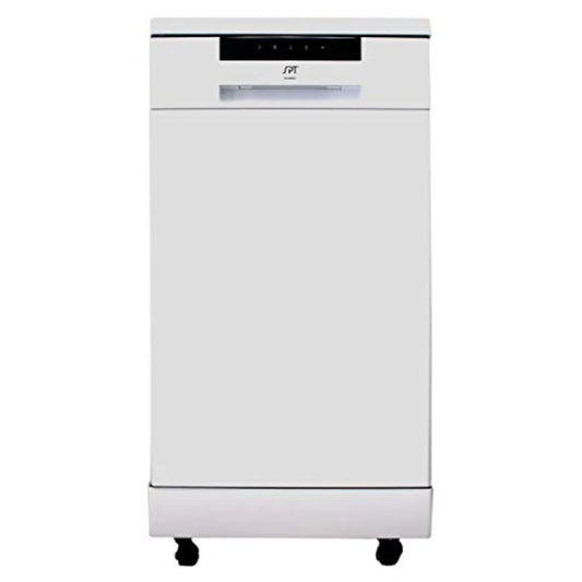 18 Energy Star Portable Dishwasher in White for Kitchen Use with Durable Stainless Steel Interior and Efficient Cleaning Perfor