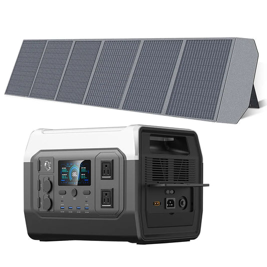 CTOLITY XP1000 1800W Solar Generator 200W Solar Panel 1024Wh Portable Power Station LiFePO4 Battery Outdoor,Off-Grid Living,RV