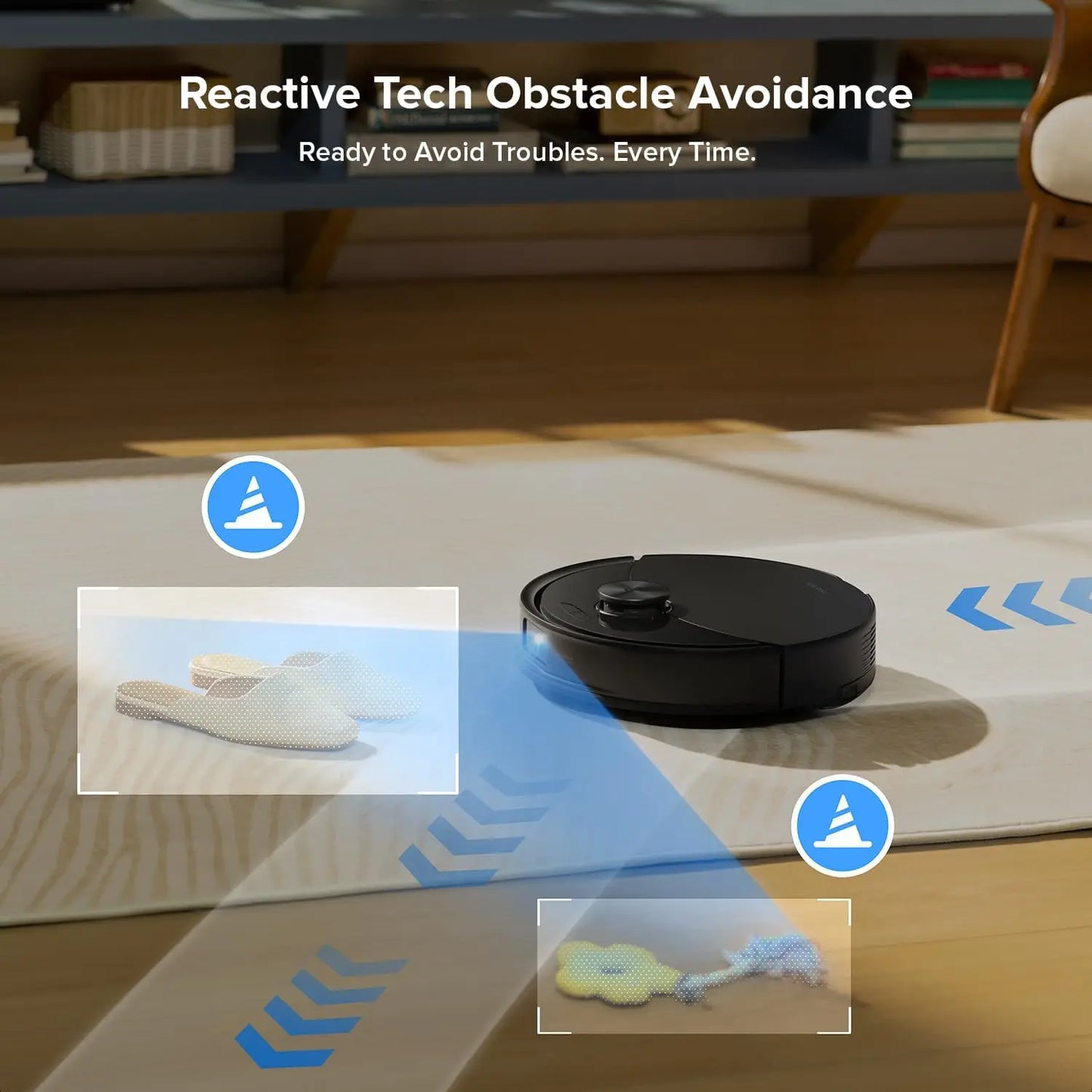 Robot Vacuum and Mop with 10,000Pa Suction, Self-Emptying for 70 Days, Obstacle Avoidance, Ideal for Pet Hair