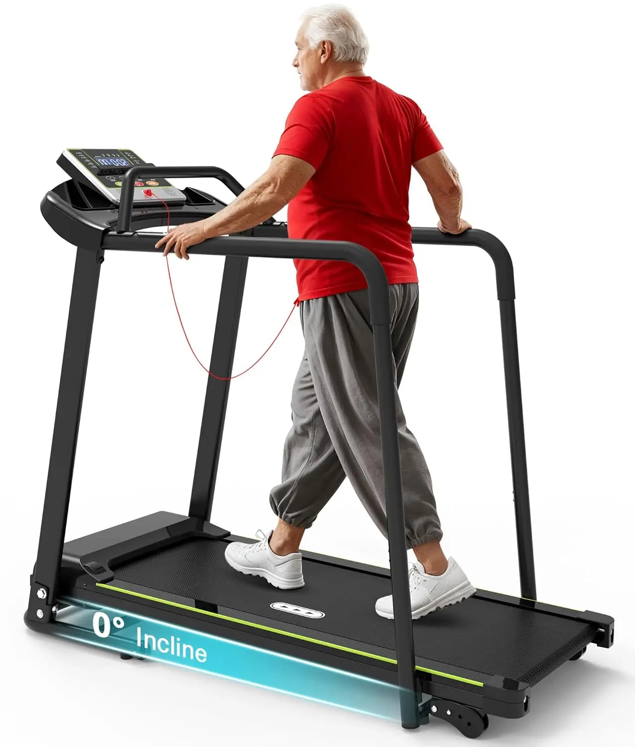 Walking Treadmill with Long Handrail for Balance, Recovery Fitness Exercise Machine Foldable for Home use with, Customized