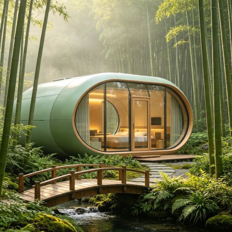 Customized Prefab Modular Cabin Solar Energy Compatible Insulated Soundproof Interior Anti Seismic Foldable Tiny Villa