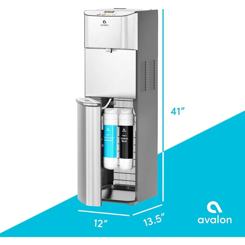 Avalon Self Cleaning Bottleless Water Cooler Water Dispenser - 3 Temperature Settings - Hot, Cold & Room Water, Stainless Steel