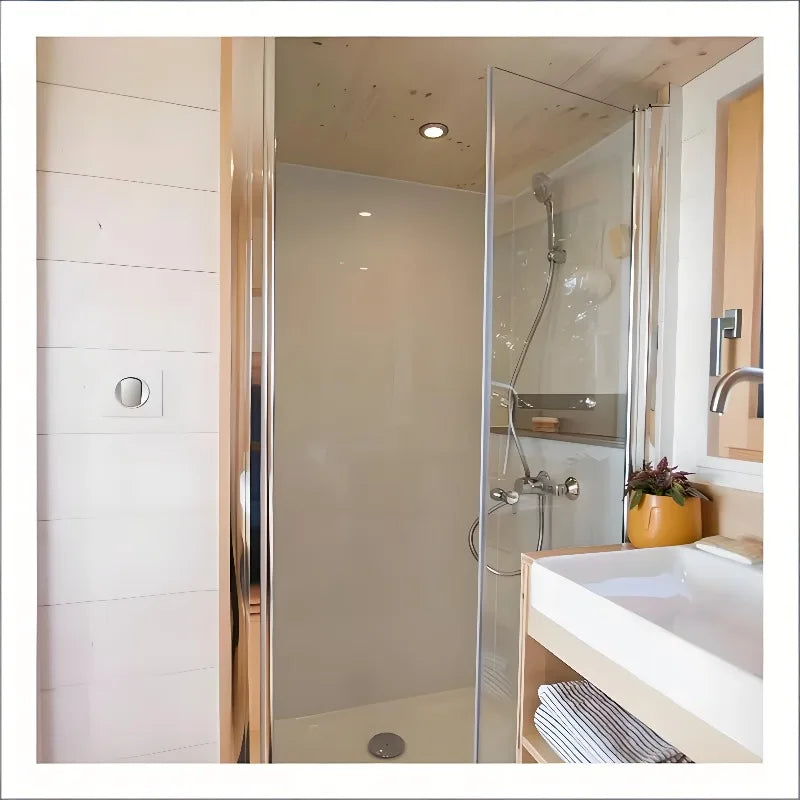 Manufactured Tiny House on Wheels with Stairs, for Workforce Housing & Job Site Stays for Business Project Managers