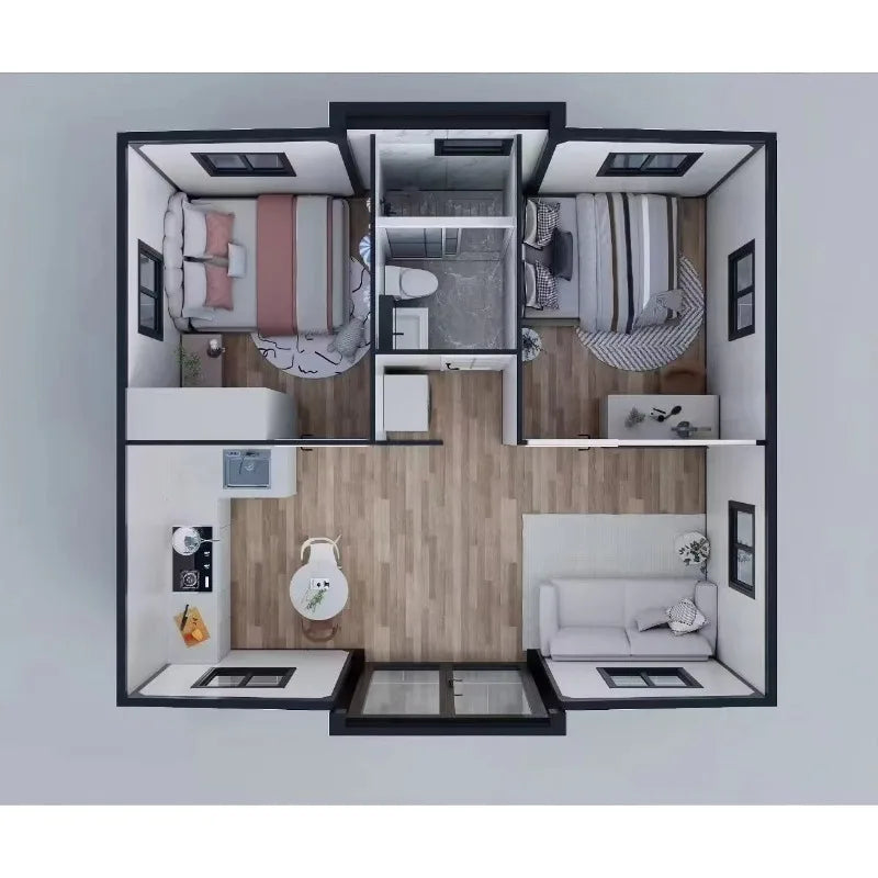 3 Bedroom Prefabricated Expandable House -20/40ft Foldable Container Home with Modern Luxury Design & Modular Portable Structure