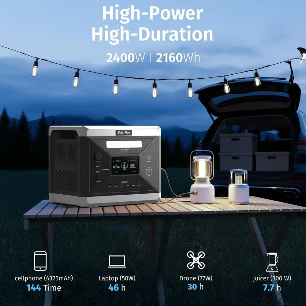 rPlay 2400W/2160Wh Portable Power Station, r Generator with 400W r Panel, Ency Power Station or Home Backup, Camping, Outdoor Ba