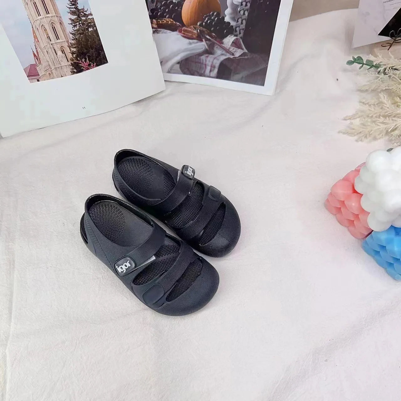 New Summer Children Sandal Boy and Girls Fashion PVC Jelly Shoes Kids Soft Comfortable Anti-slip Beach Shoes Candy Sandal SO098