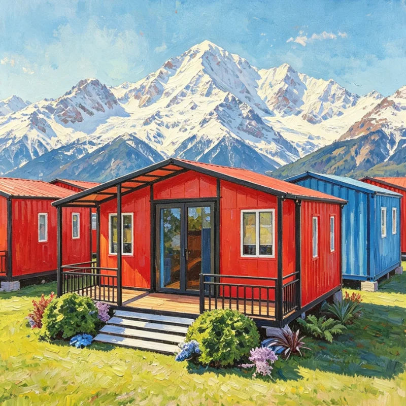 Customized 20ft Mobile Folding Container Home 2 Bedrooms 1 Bathroom Kitchen Prefab House Modern Garden Living Home