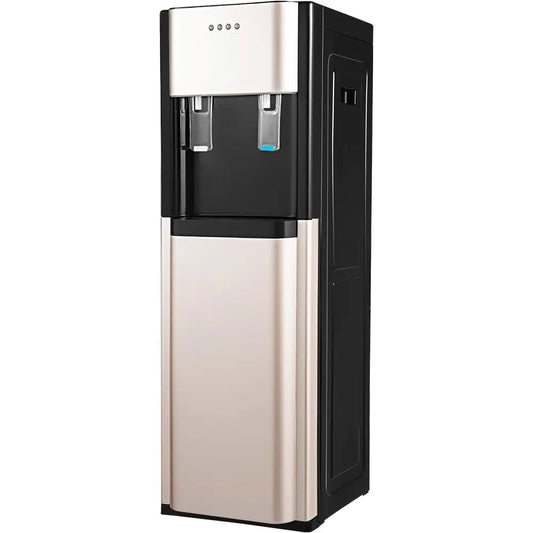Stainless Steel Bottom-Load 5 Gallon Water Dispenser with LED Light for Home, Office, Hotels, Kitchens, Living Rooms - Gold