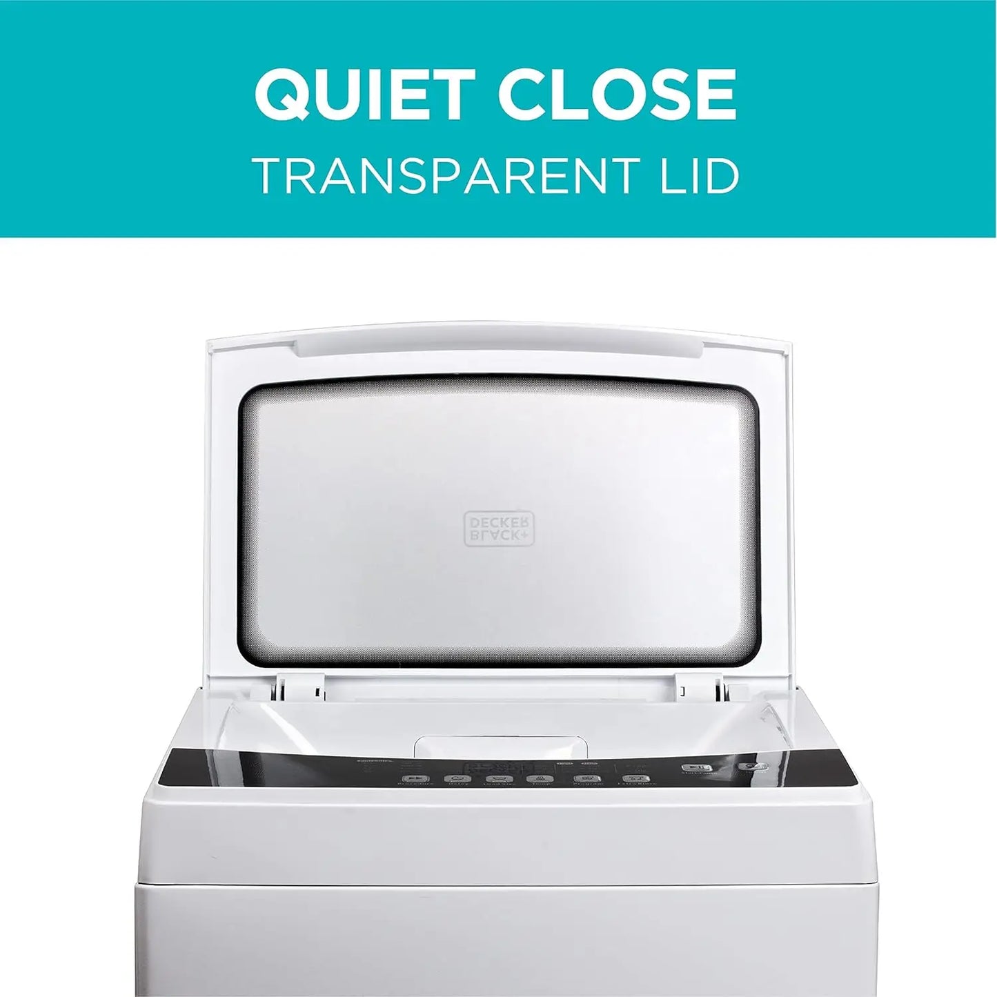 3.0 Cu. Ft. Portable Washer, 26.5 lb Capacity, 6 Cycles, Sink Adapter & Drain Hose Included, Transparent Lid & LED Display