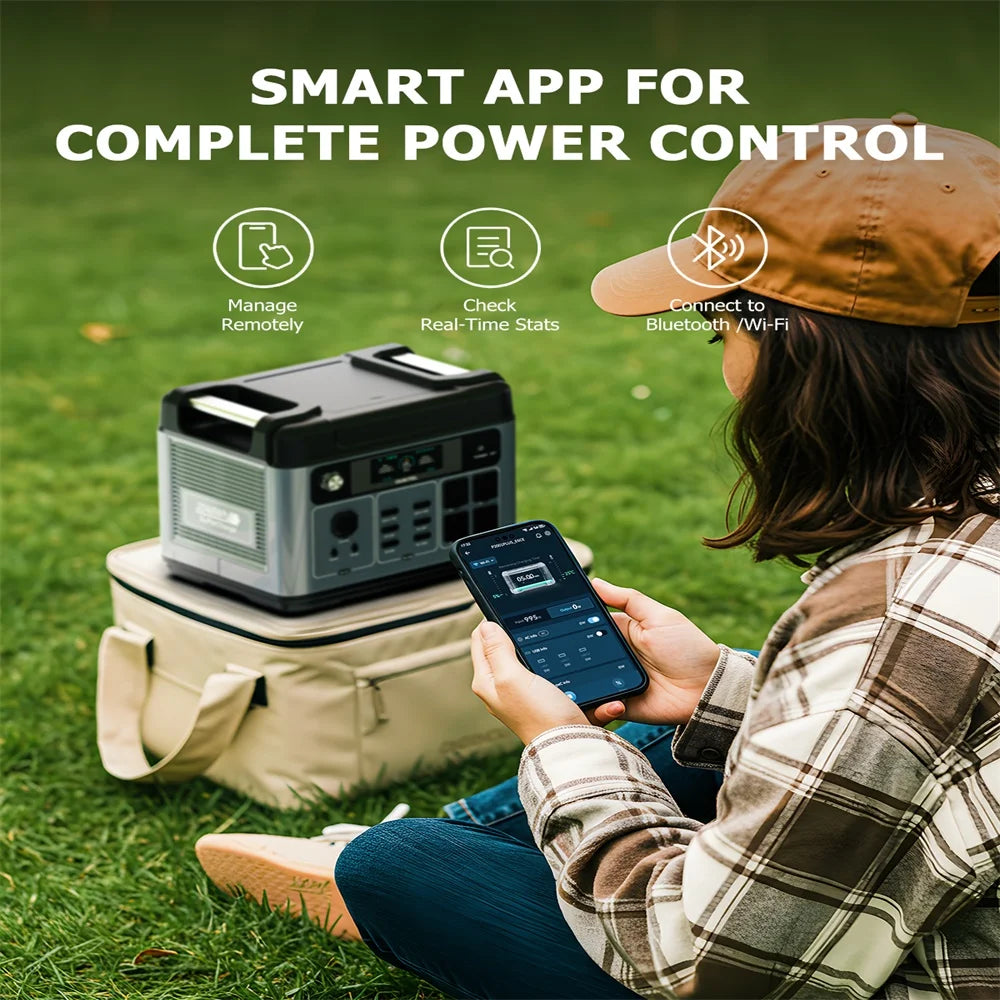 OUKITEL 2048Wh 2400W (4800peak）Portable Power Station P2001 Plus With 400W(2x200W) SolarPanel 13Versatile Outlet Lifepo4 Battery