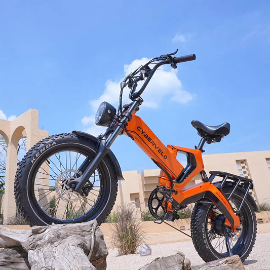Cybervelo Luxury Folding E-bike for Adult, 2000W Peak Motor, Built-in 25Ah Removable Battery, 8-Speed Shift 20” Fat Tire EK6