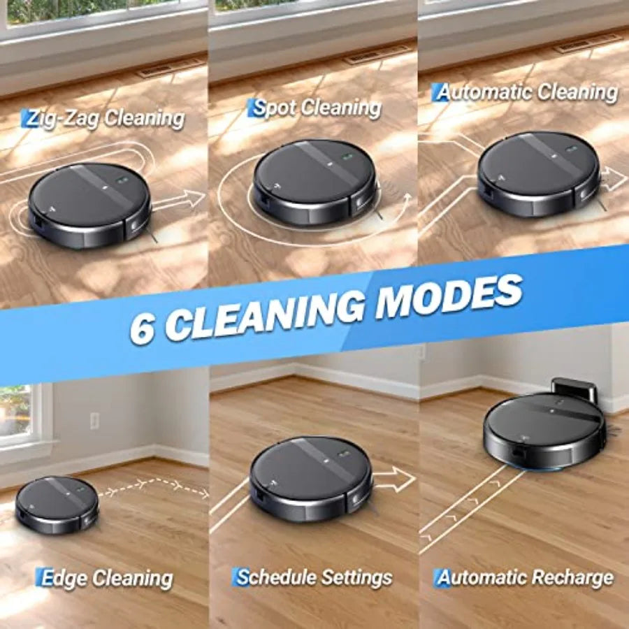 Robot Vacuum and Mop Combo App/Alexa Control Smart Ultra-Thin Robot Vacuum Cleaner with Automatic Recharge for Pet Hair Carpet