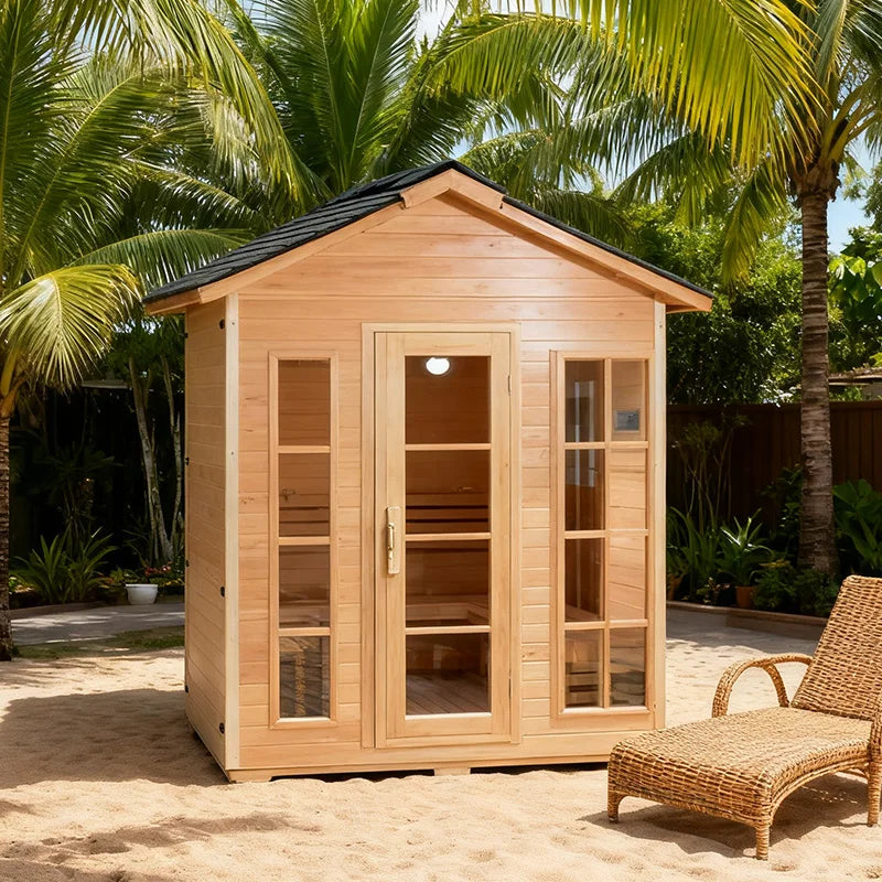 Outdoor Sauna Rest Area Wooden House Prefabricated Cedar Square Sauna Room